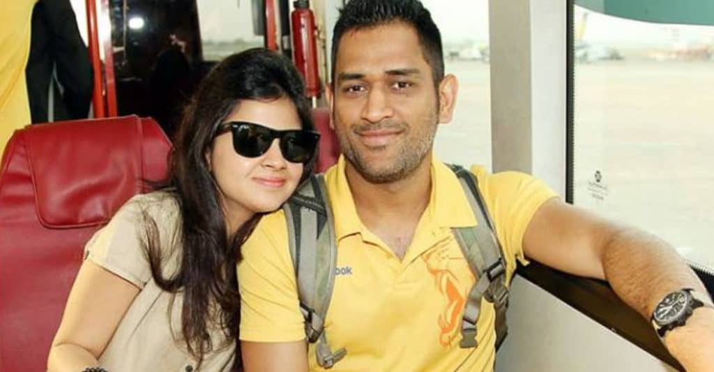 Sakshi with MS Dhoni