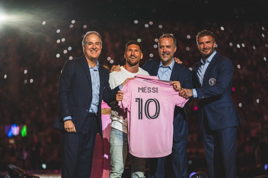 Messi at his unveling via Inter Miami Official Twitter 1