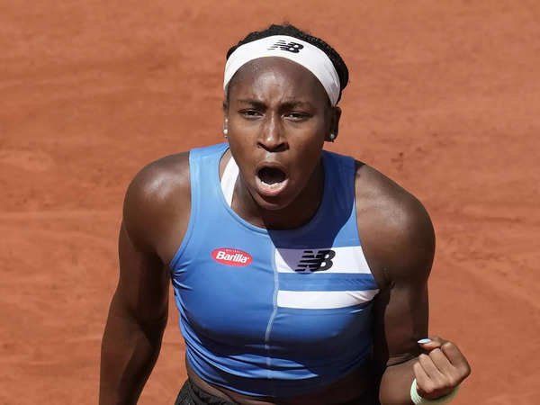 coco gauff of the u s celebrates winning her third round match of the french op