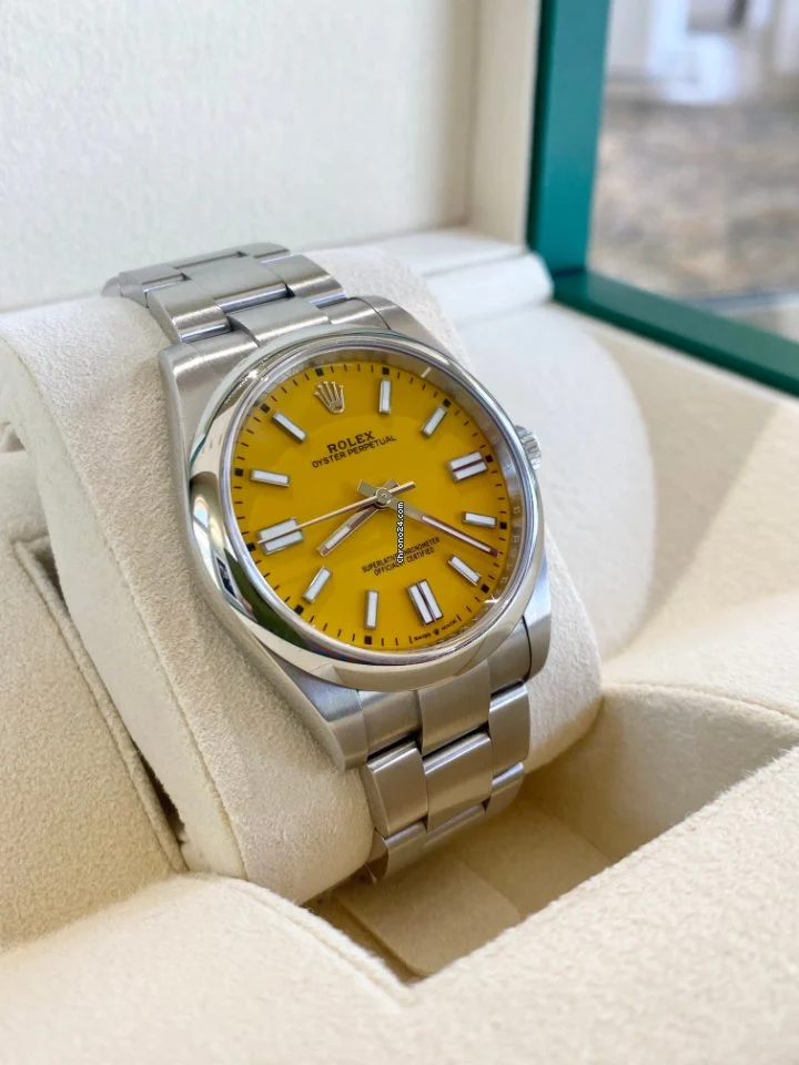 Rolex Oyster Perpetual Yellow Image via Chrono24 India