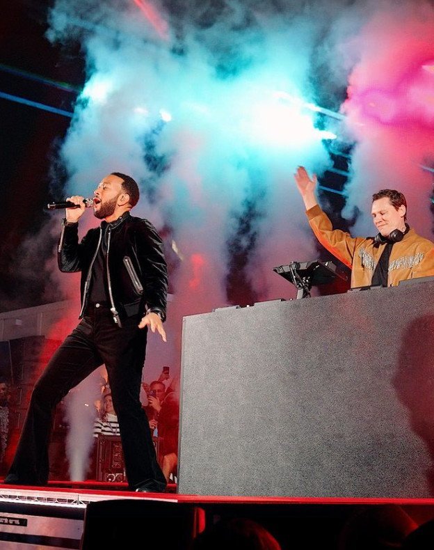 John Legend & Tiesto Performing, Image via Instagram