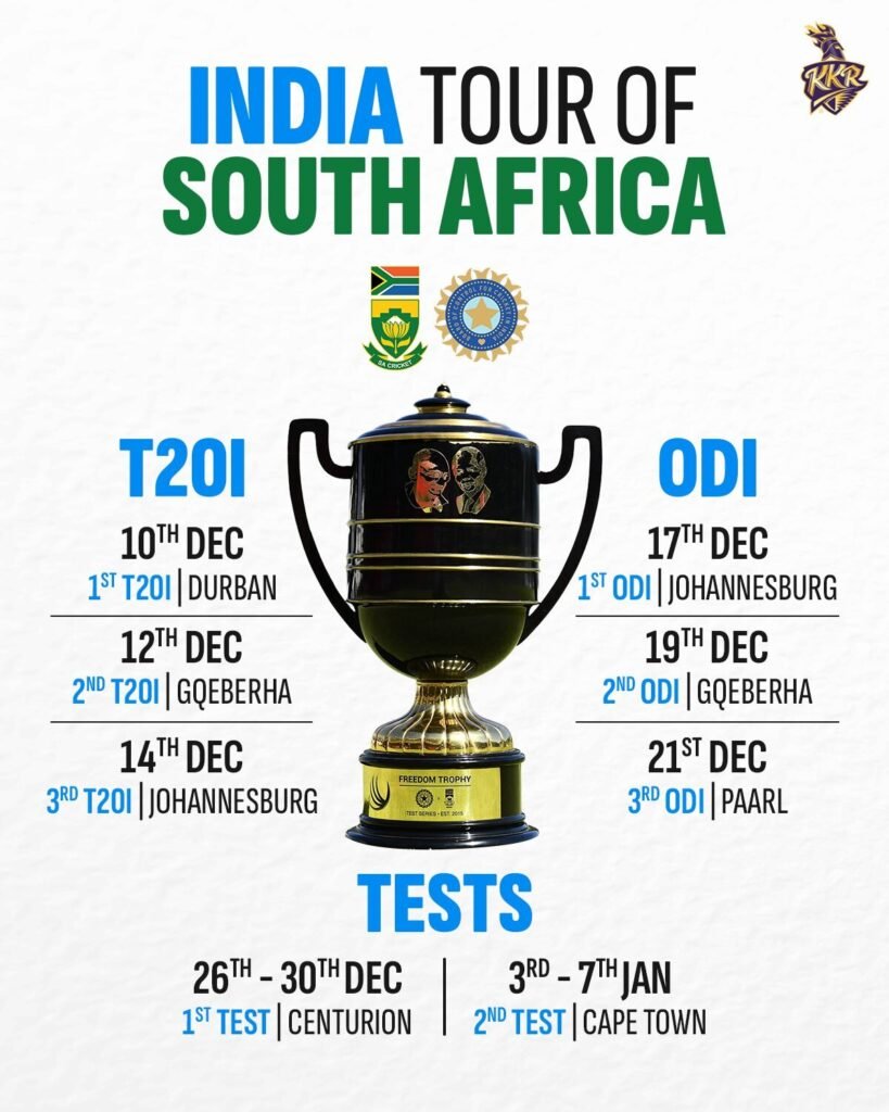 Indias Schedule in Tour of South Africa Image Credits Twitter