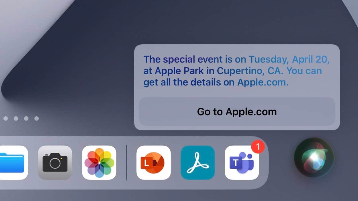 Siri revealed the next Apple Special Event's information including Date