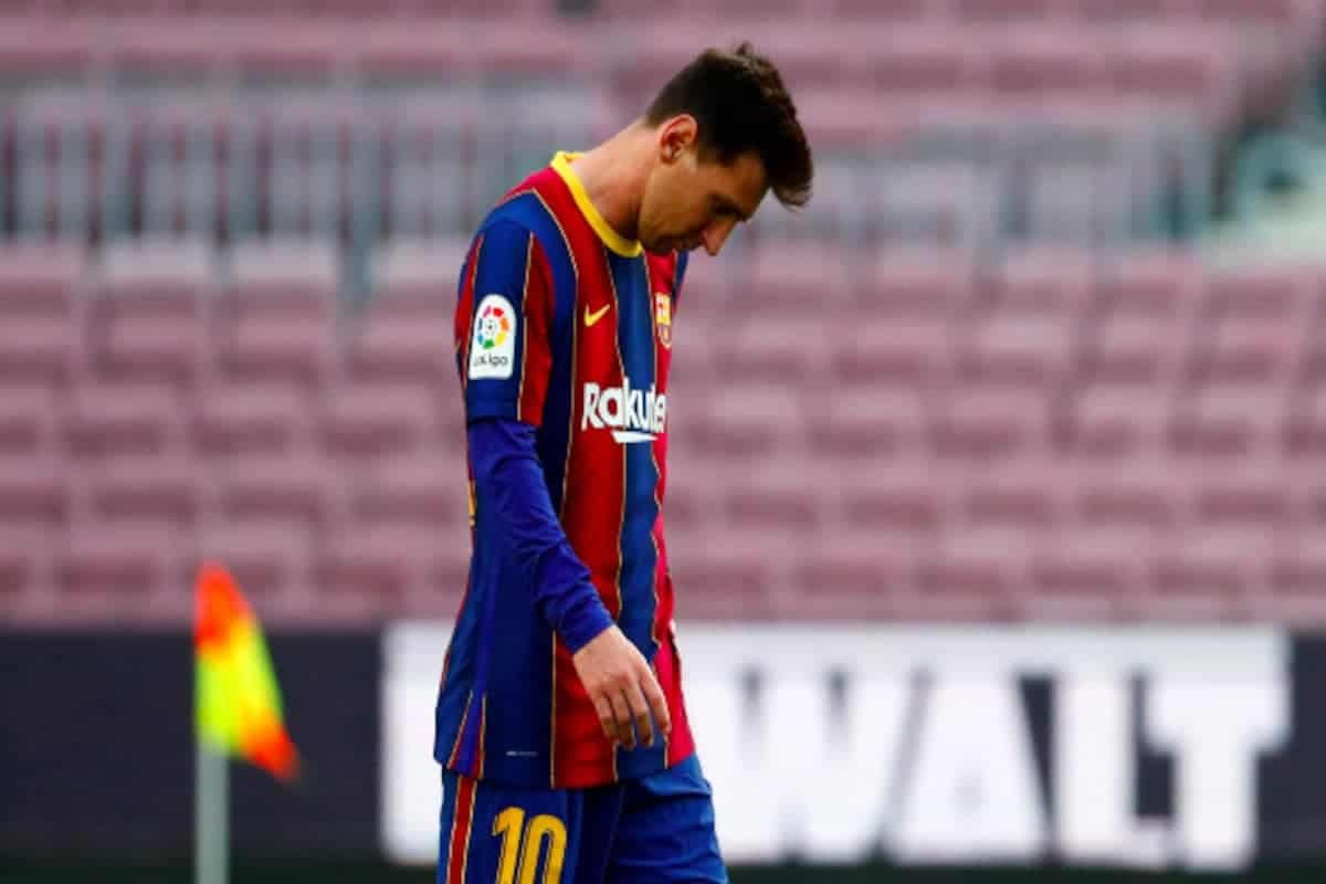 The official website of La Liga shows the Barcelona squad without Lionel Messi