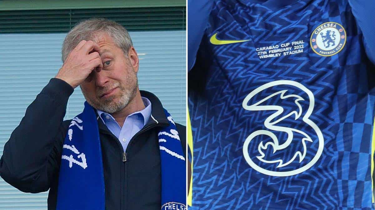 Mobile phone firm Three's £40 million shirt sponsorship arrangement with Chelsea FC has been canceled