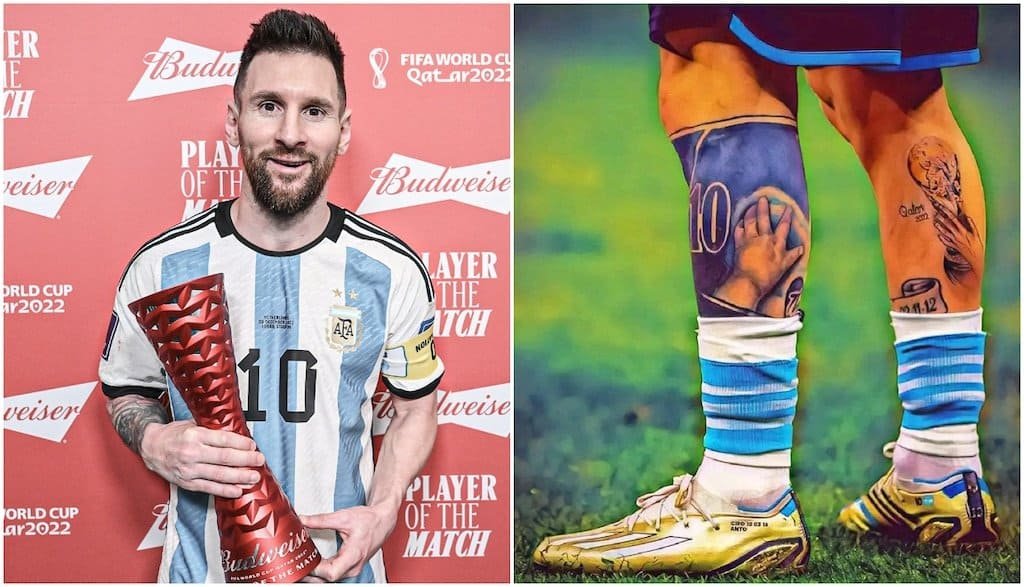 Messi shows off a new tattoo celebrating Argentina's grand World Cup win