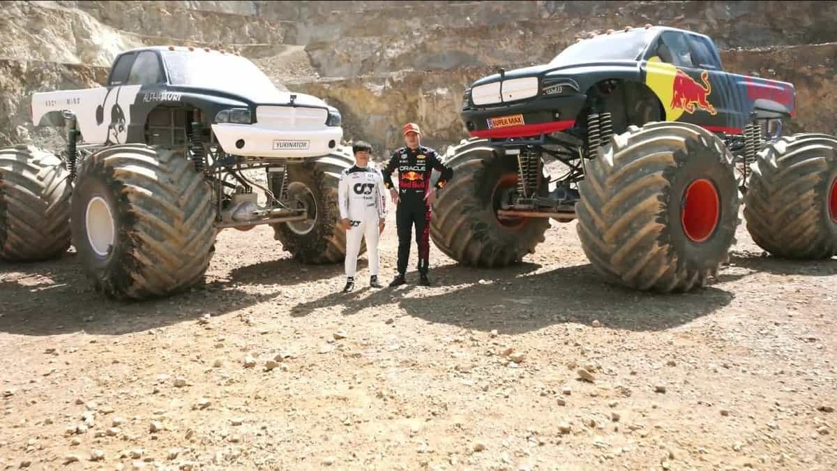 Max Verstappen unveils the new Red Bull Monster Truck