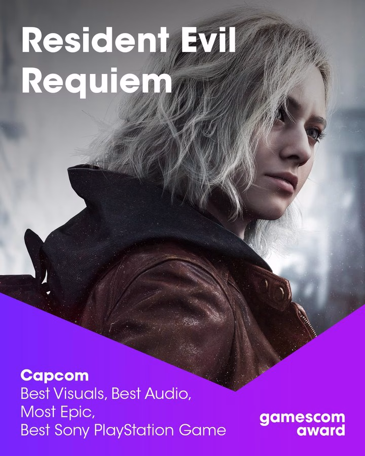 Resident Evil Requiem Sweeps Gamescom 2025 Awards with 4 Wins 3 Resident Evil Requiem 3 1